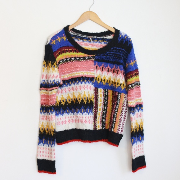 New Free People Multicolor Knit Sweater 